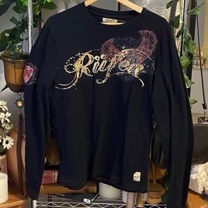 RÜFEN LONG SLEEVED BLACK‎ SHIRT LARGE